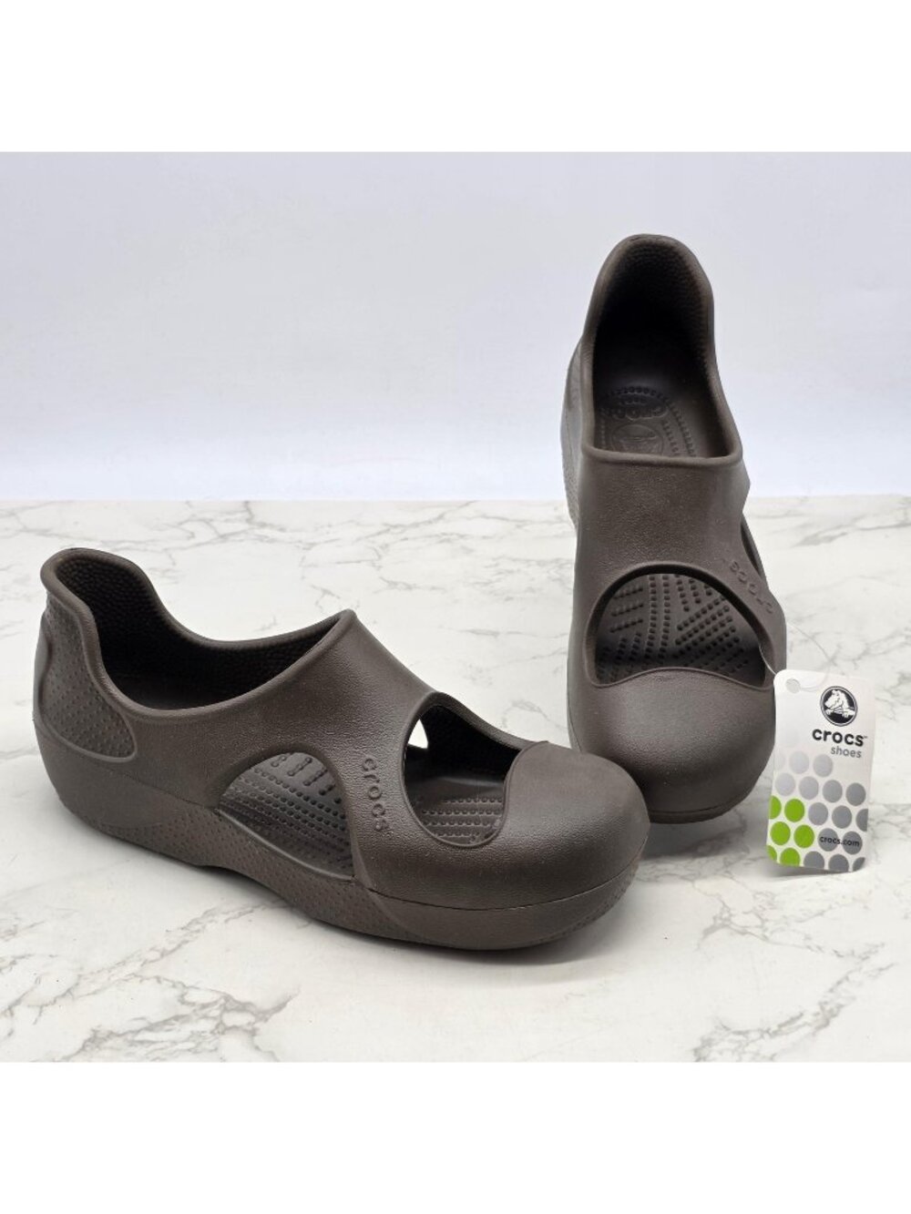 Crocs Clogs Swiftwater Wave Womens 8 Brown Water Shoes Slip On Casual Sandal NEW